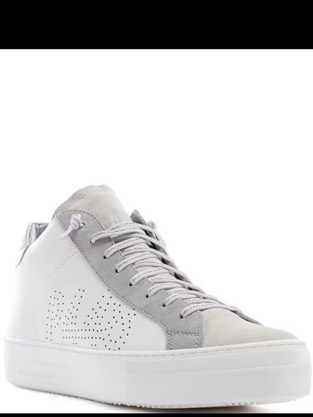 P448 Thea Leather and Suede Mid Top Platform Sneakers